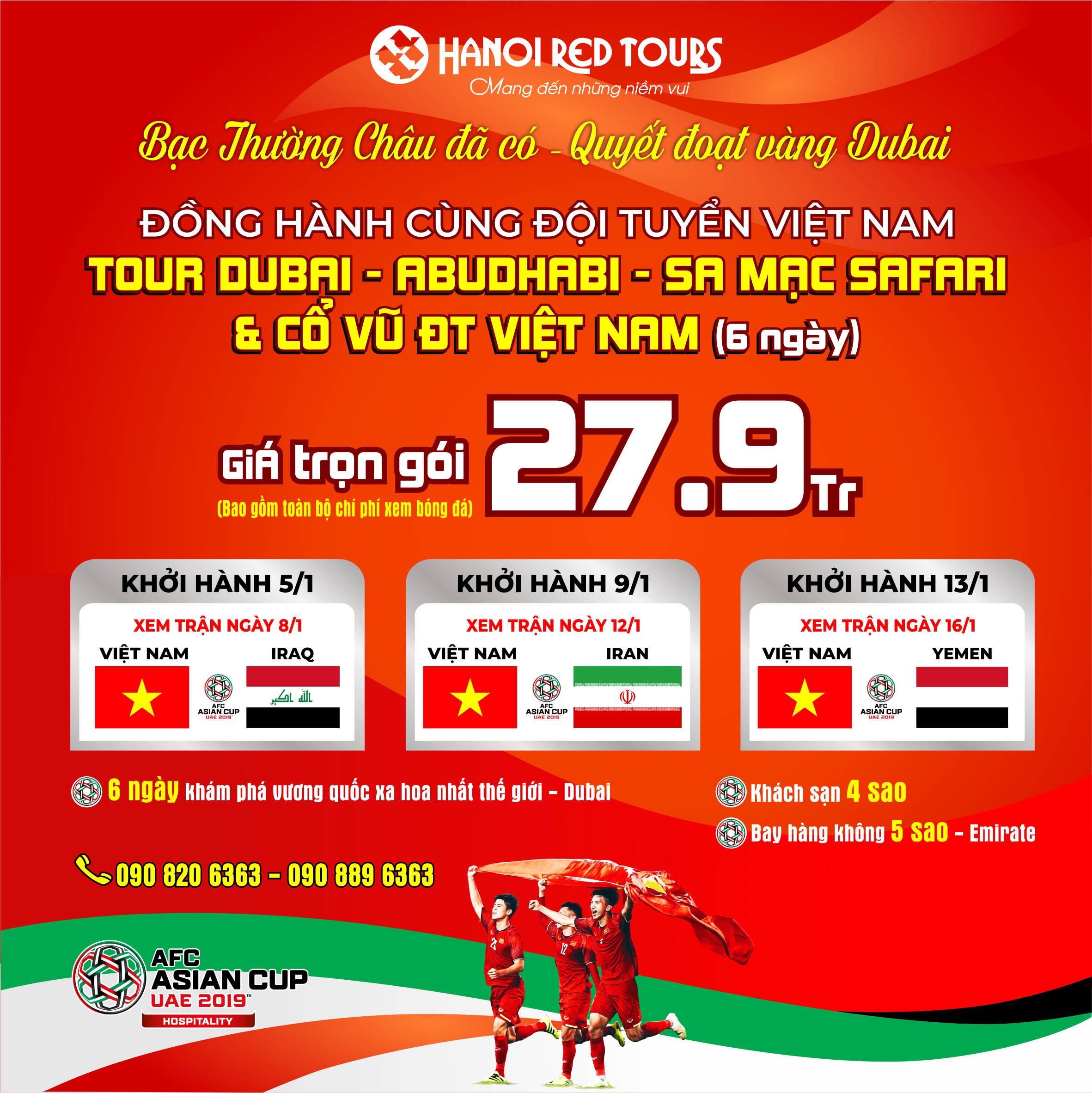 Tour xem bóng đá AFC Cup 2019 và du lịch Dubai - Abu Dhabi (6N)